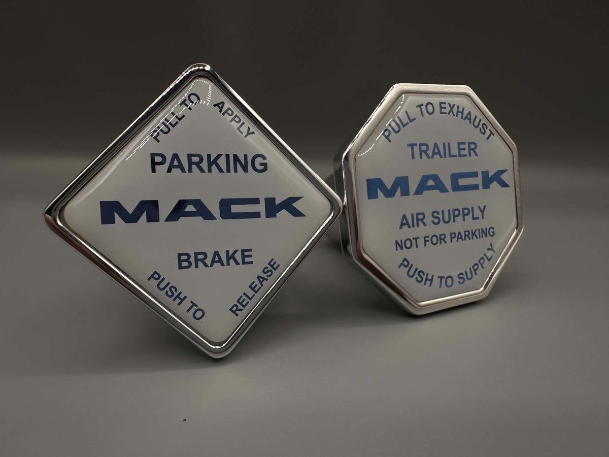 Monkey Spunk Mack White Face With Transparent Writing Brake knob Set x2.
