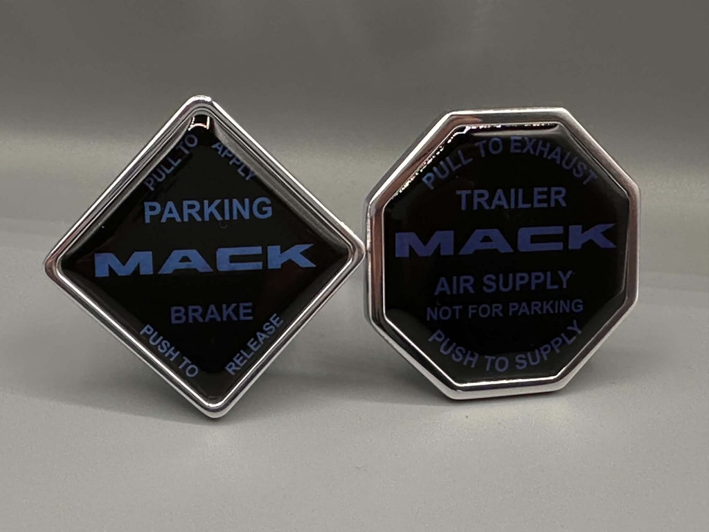 Monkey Spunk Black Face Blue Writing Brake Knob Set x2.