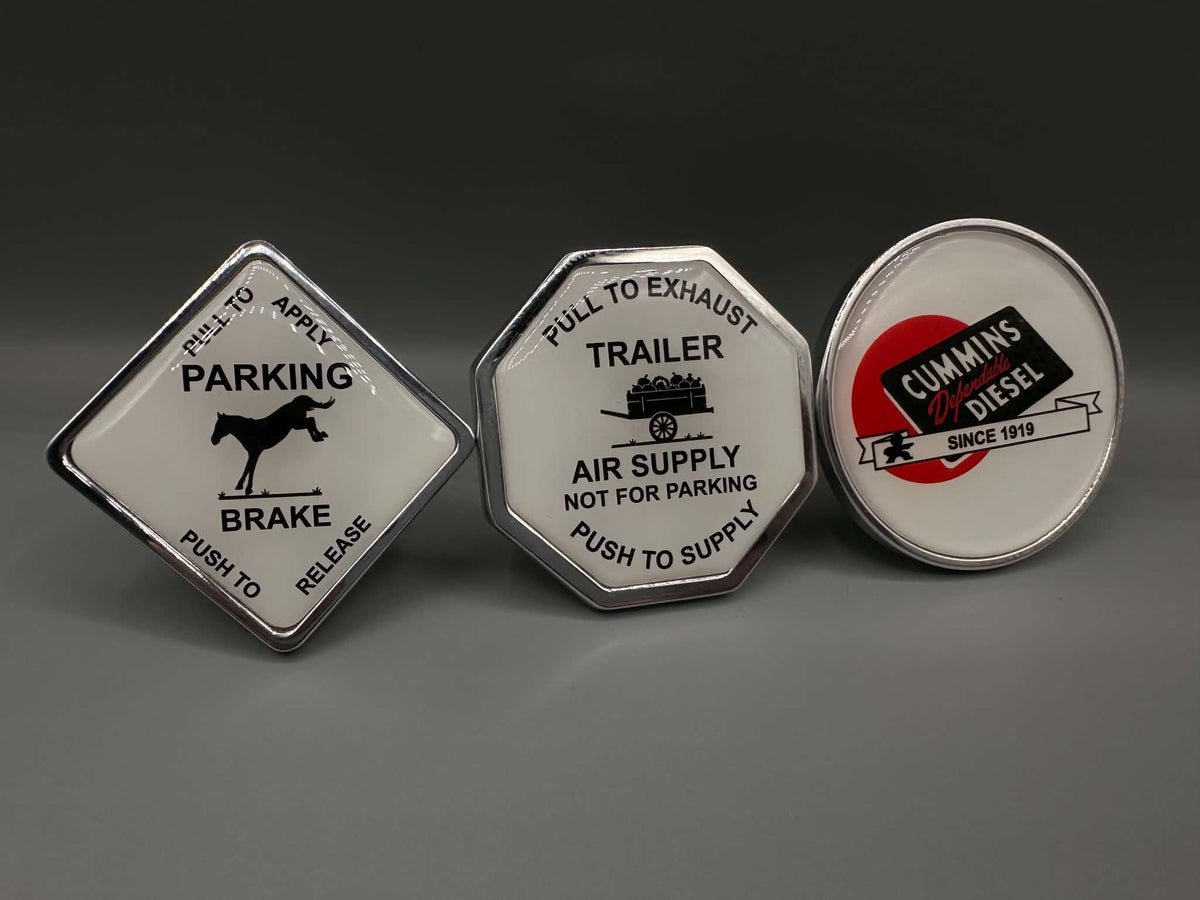 Monkey Spunk Roll Pin Style Bucking Hose & Cart With Cummins Logo Brake Knob Set x3.