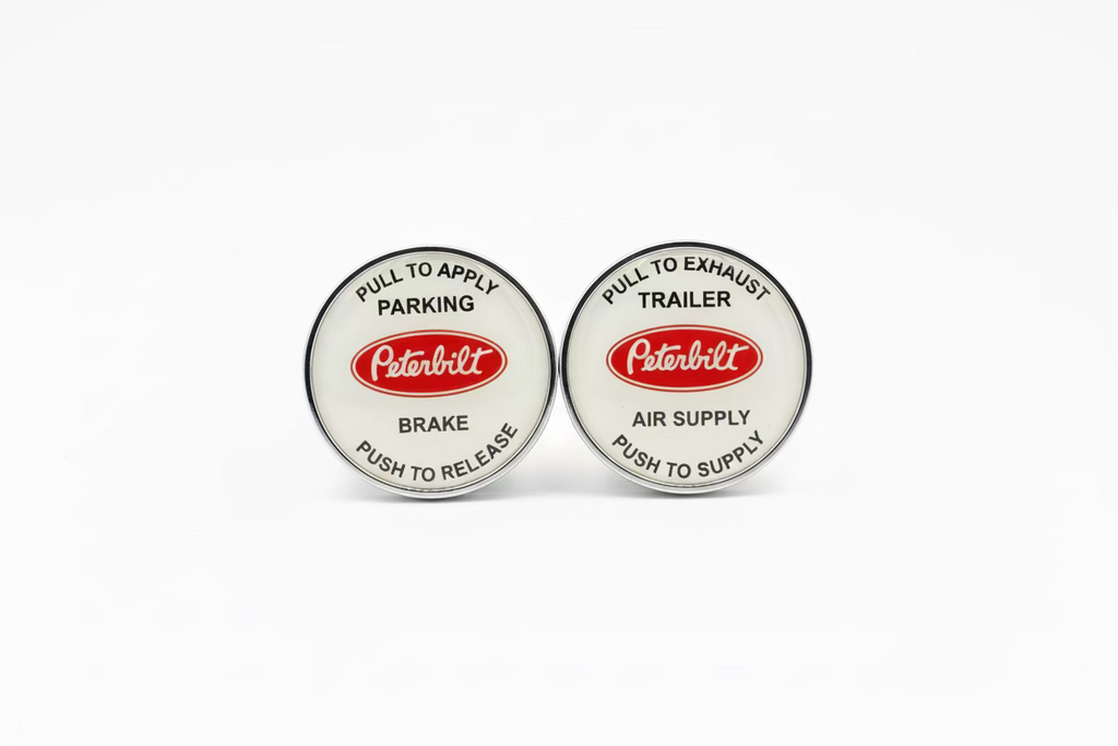 Peterbilt Screw On Truck / Trailer Brake Release Round / Round Knob Set 50mm.