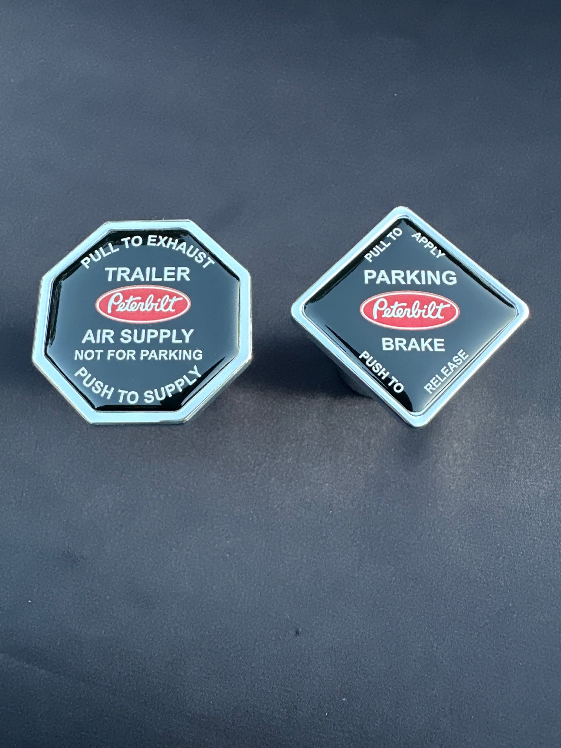 Peterbilt Screw On Truck / Trailer Brake Release Knob Set.