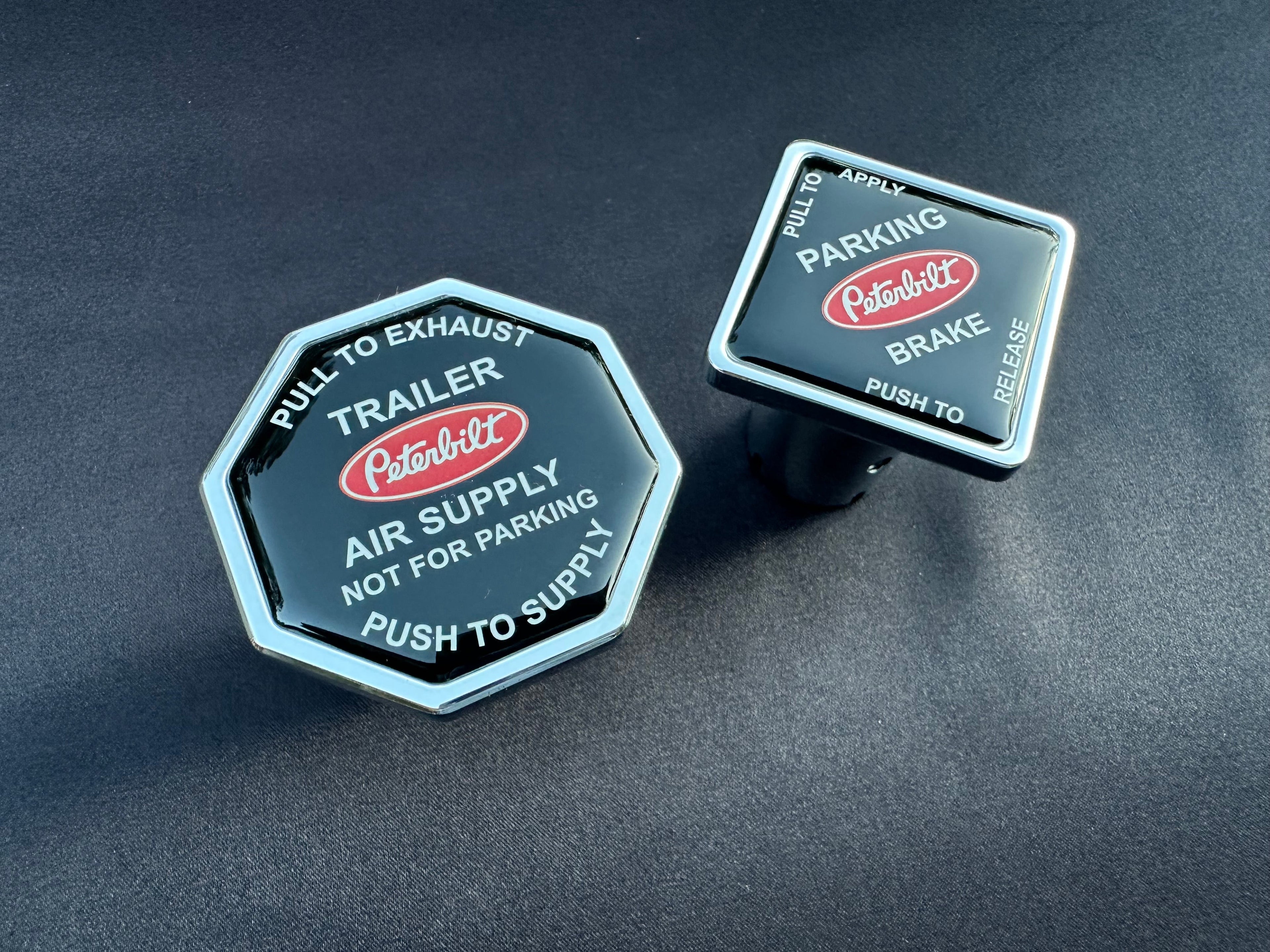 Peterbilt Screw On Truck / Trailer Brake Release Knob Set.