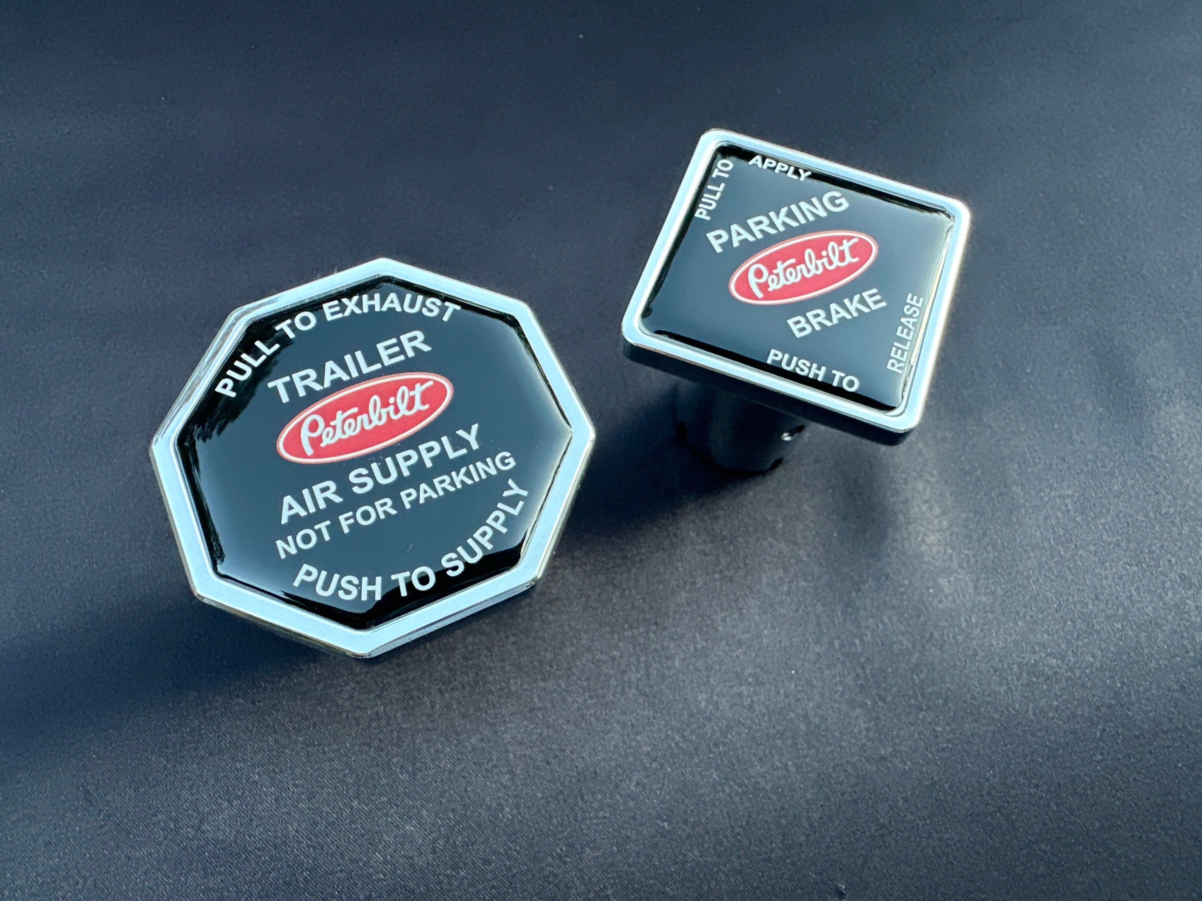 Peterbilt Screw On Truck / Trailer Brake Release Knob Set.
