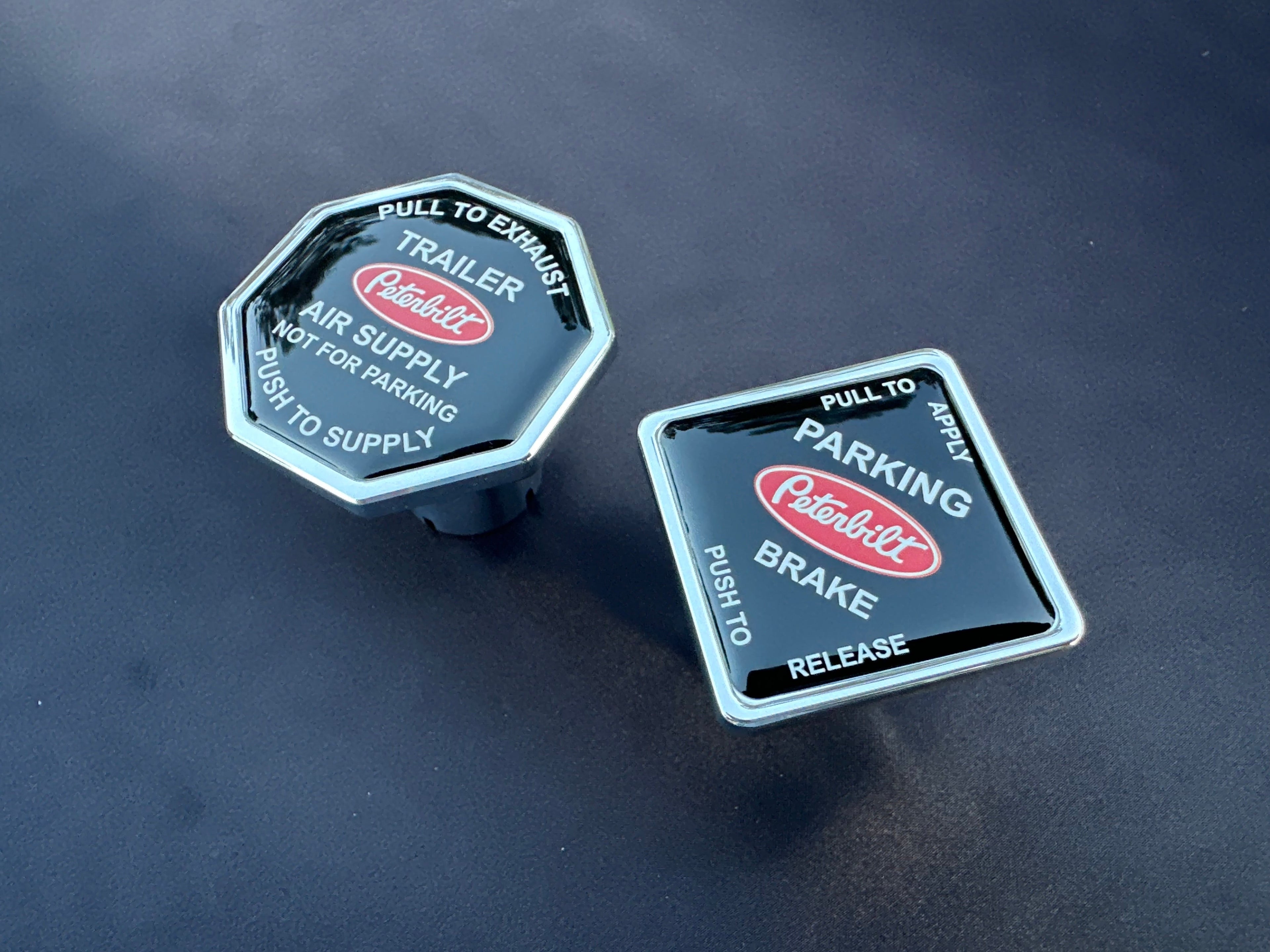 Peterbilt Screw On Truck / Trailer Brake Release Knob Set.