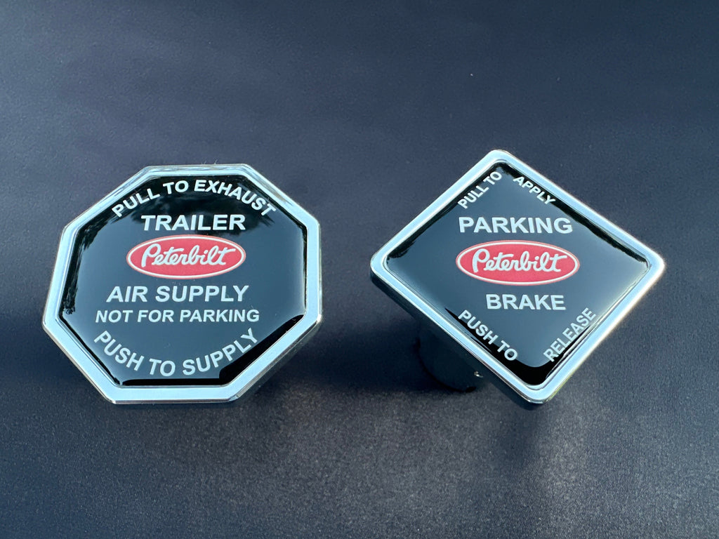 Peterbilt Screw On Truck / Trailer Brake Release Knob Set.