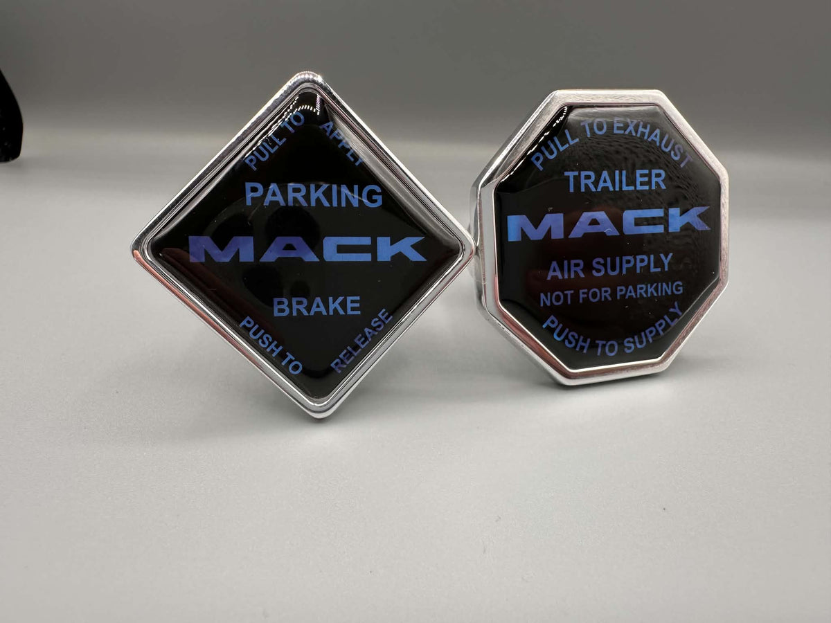 Monkey Spunk Black Face Blue Writing Brake Knob Set x2.