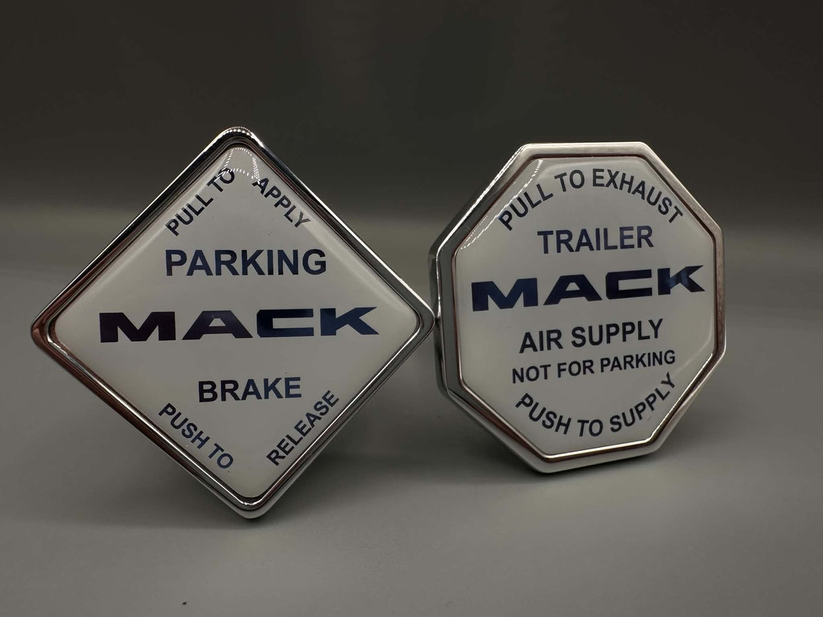 Monkey Spunk Mack White Face With Transparent Writing Brake knob Set x2.