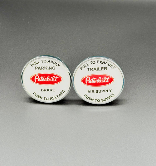 Peterbilt Screw On Truck / Trailer Brake Release Round / Round Knob Set 50mm.