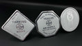 Monkey Spunk Roll Pin Style White background With Chrome Writing & Old Style KW Logo Brake Knob Set x3.