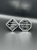 Monkey Spunk Mack Black Face With Chrome Writing Brake Knob Set x2.